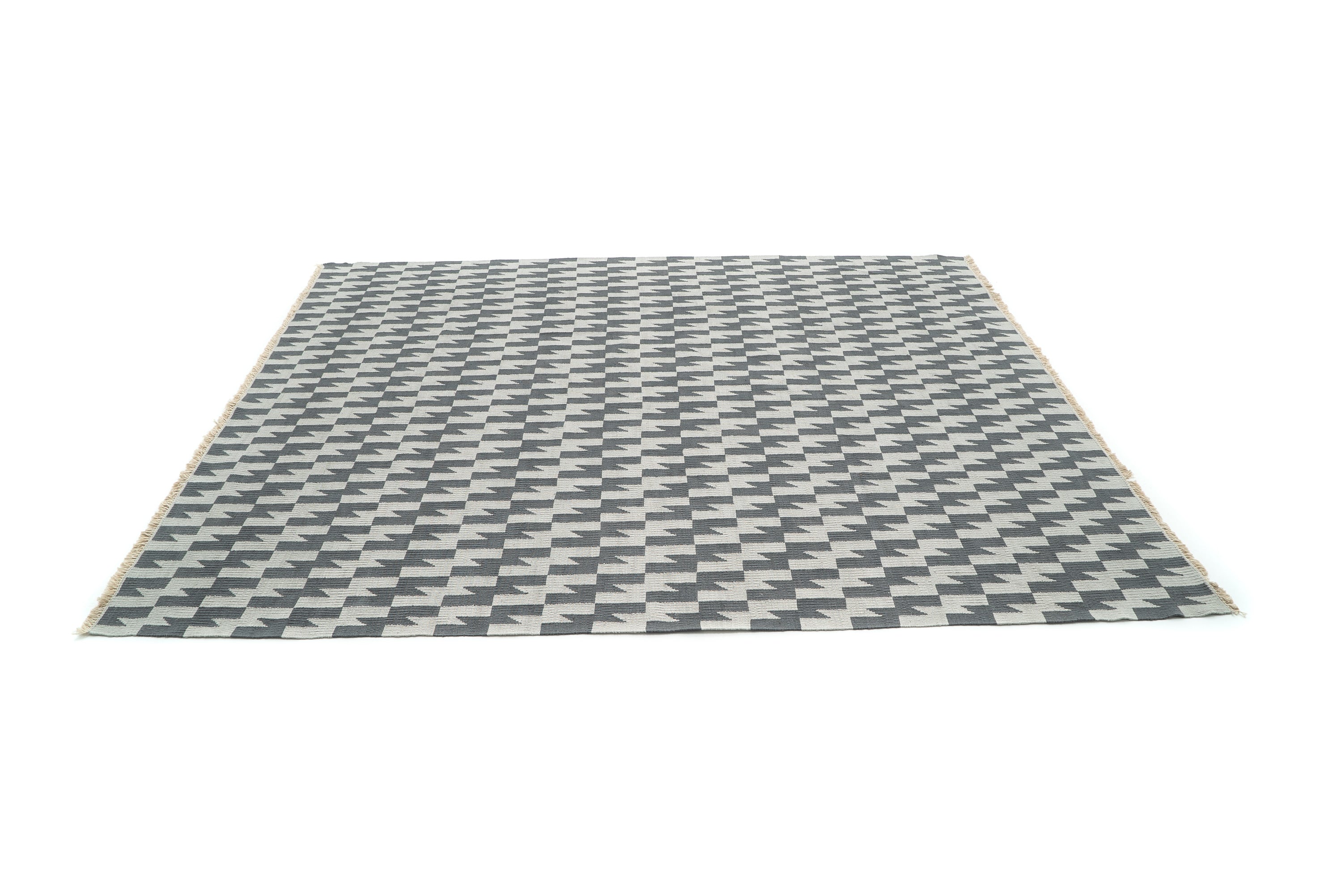 "Thunder and Lightening" Handwoven Hemp Designer Rug II