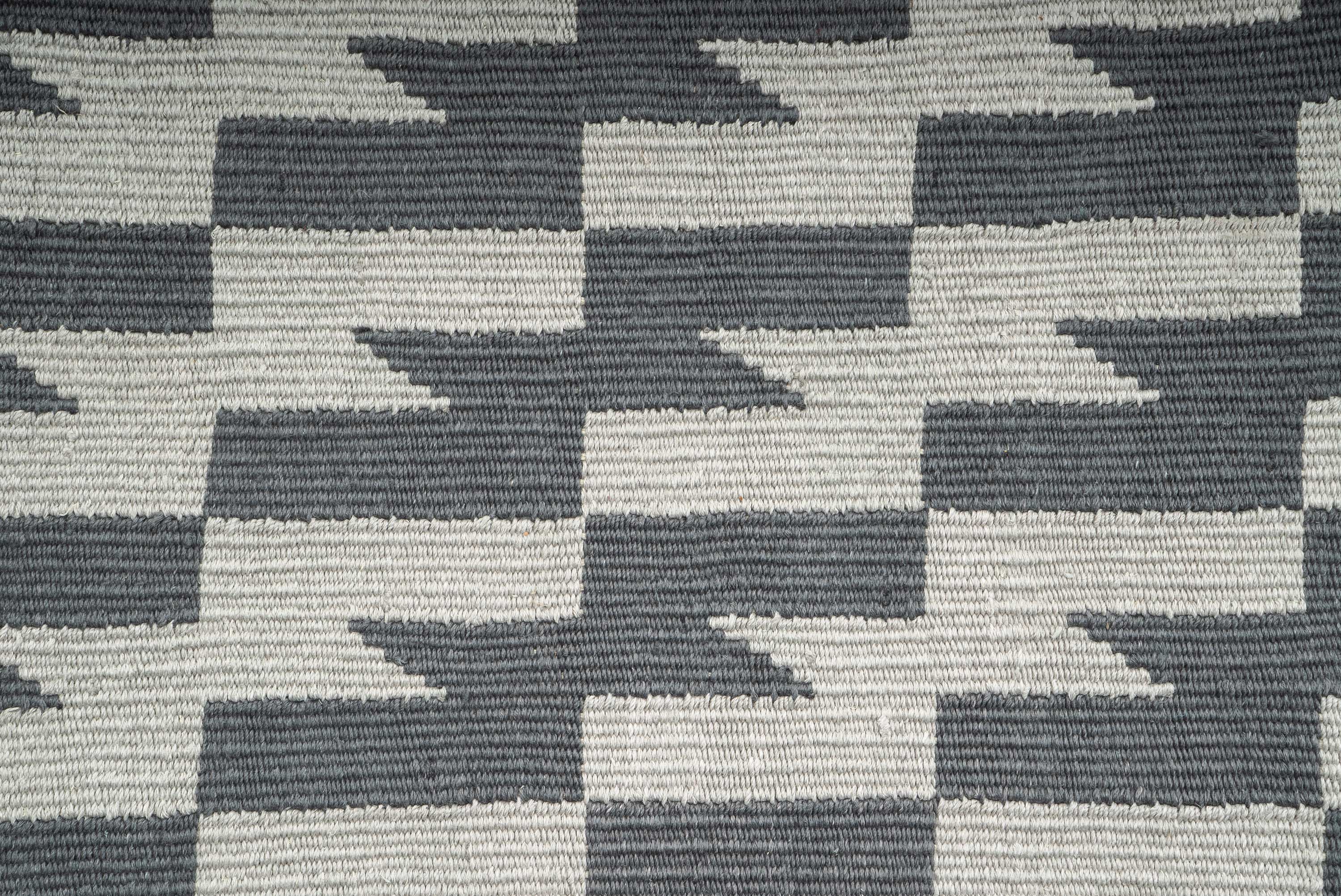 "Thunder and Lightening" Handwoven Hemp Designer Rug II