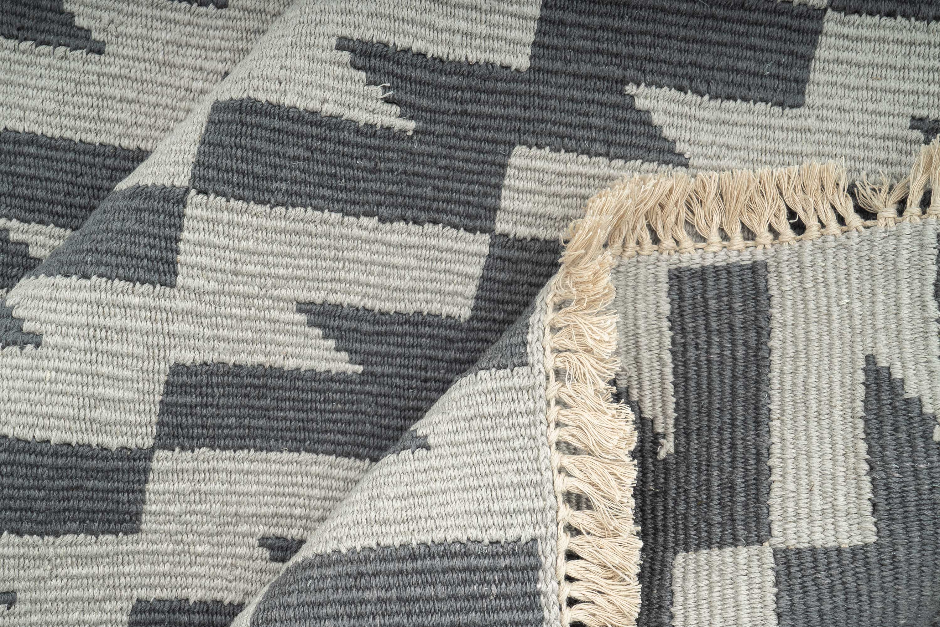 "Thunder and Lightening" Handwoven Hemp Designer Rug II