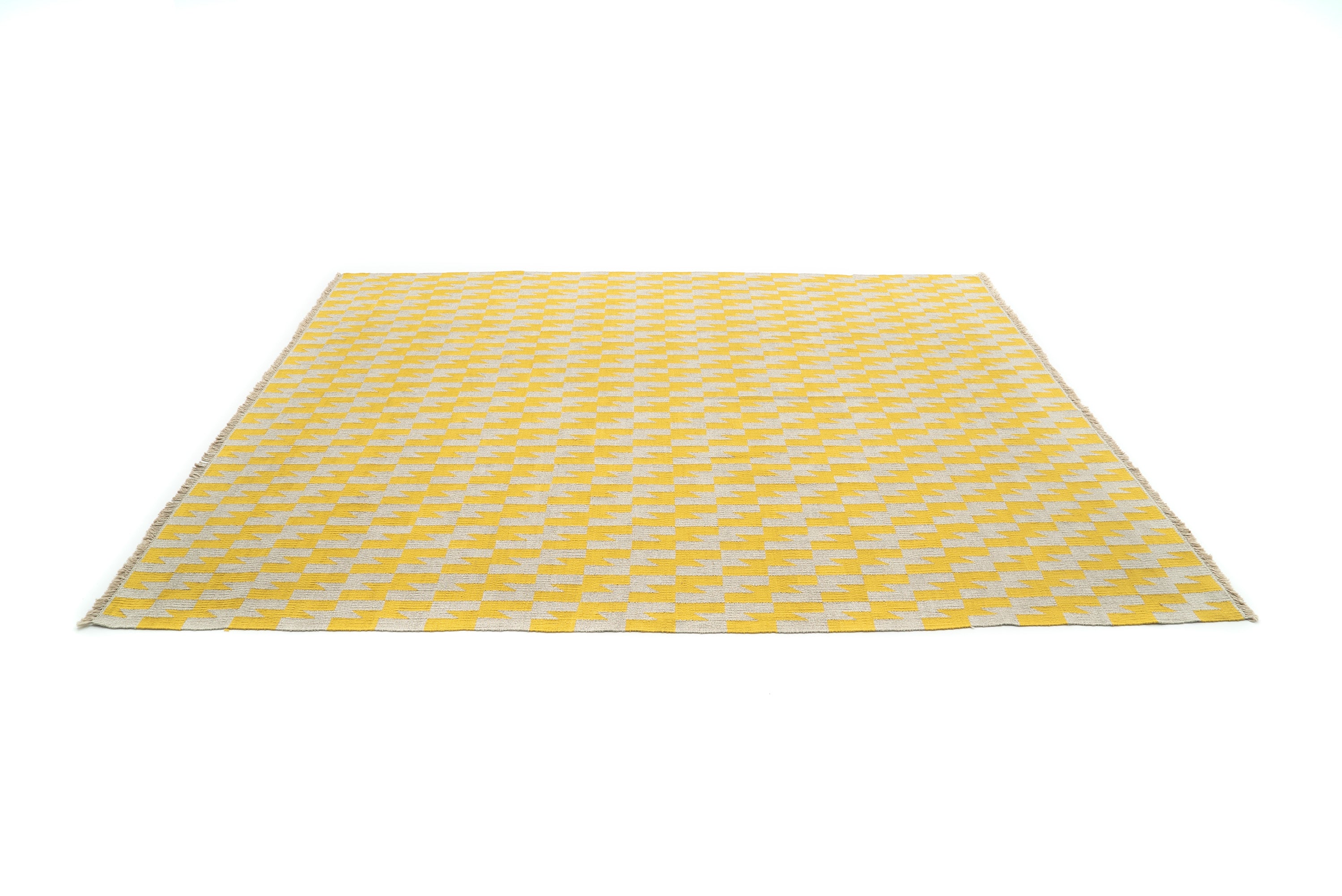 "Thunder and Lightening" Handwoven Hemp Designer Rug III