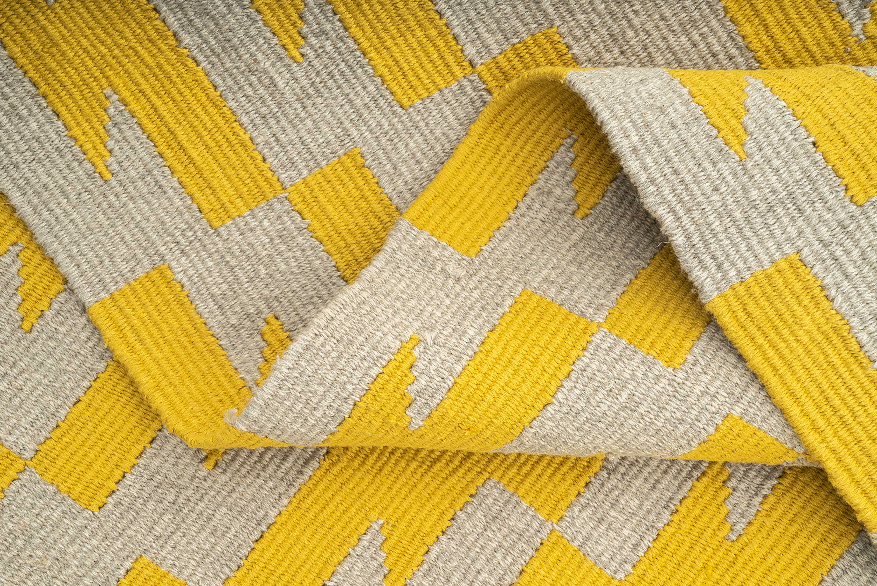 "Thunder and Lightening" Handwoven Hemp Designer Rug III