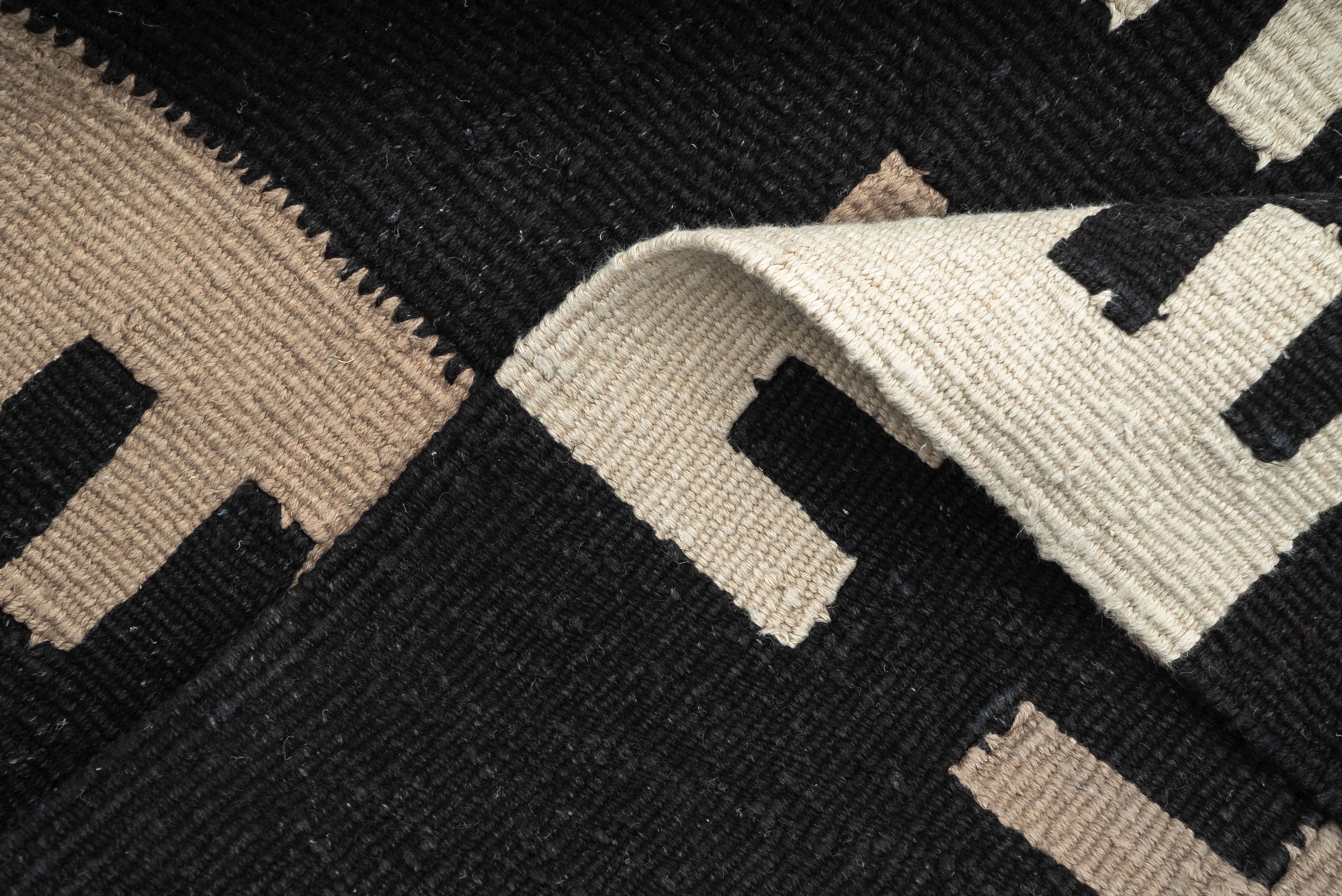 "Combs" Handwoven Hemp Designer Rug II