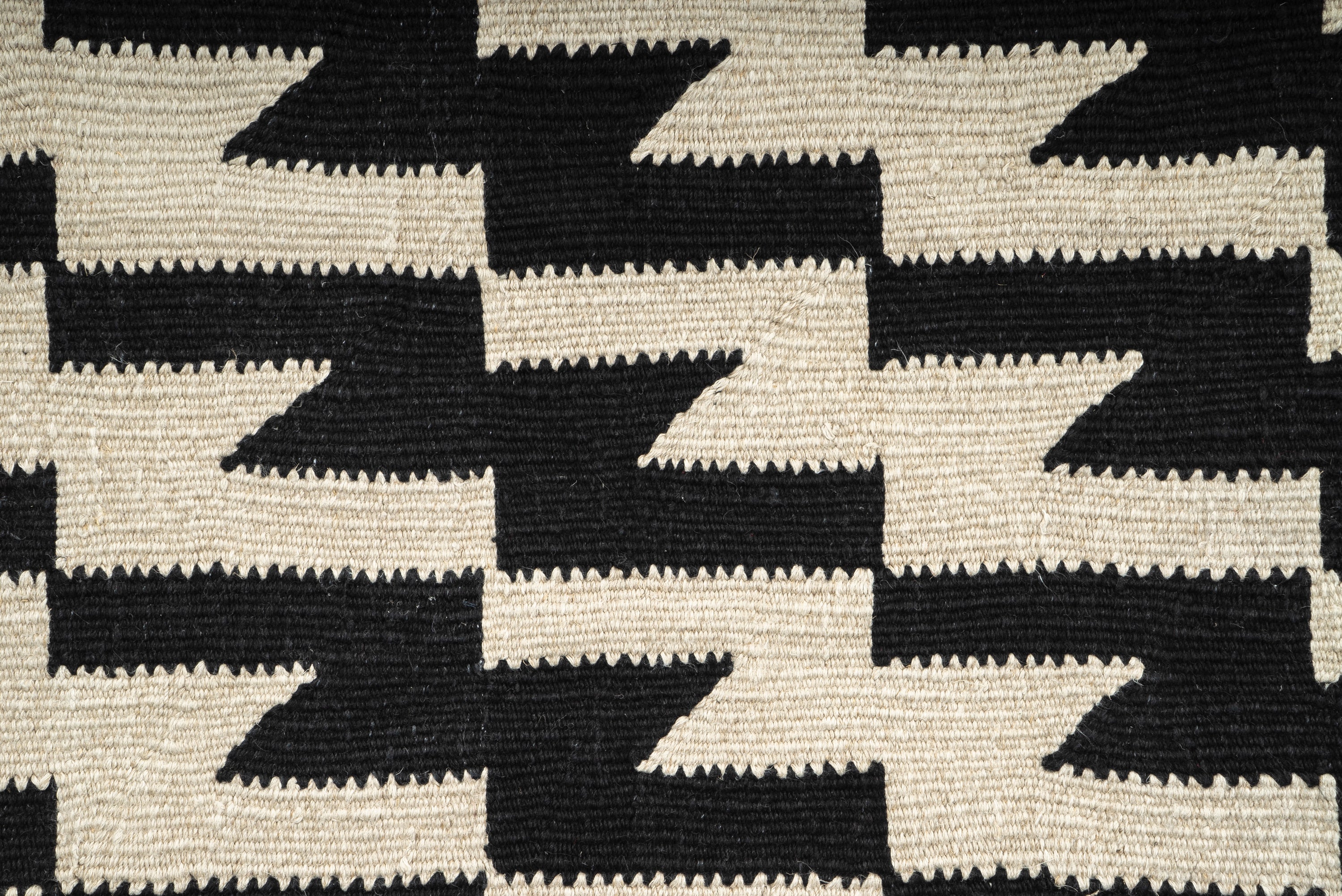 "Thunder and Lightening" Handwoven Hemp Designer Rug VIII