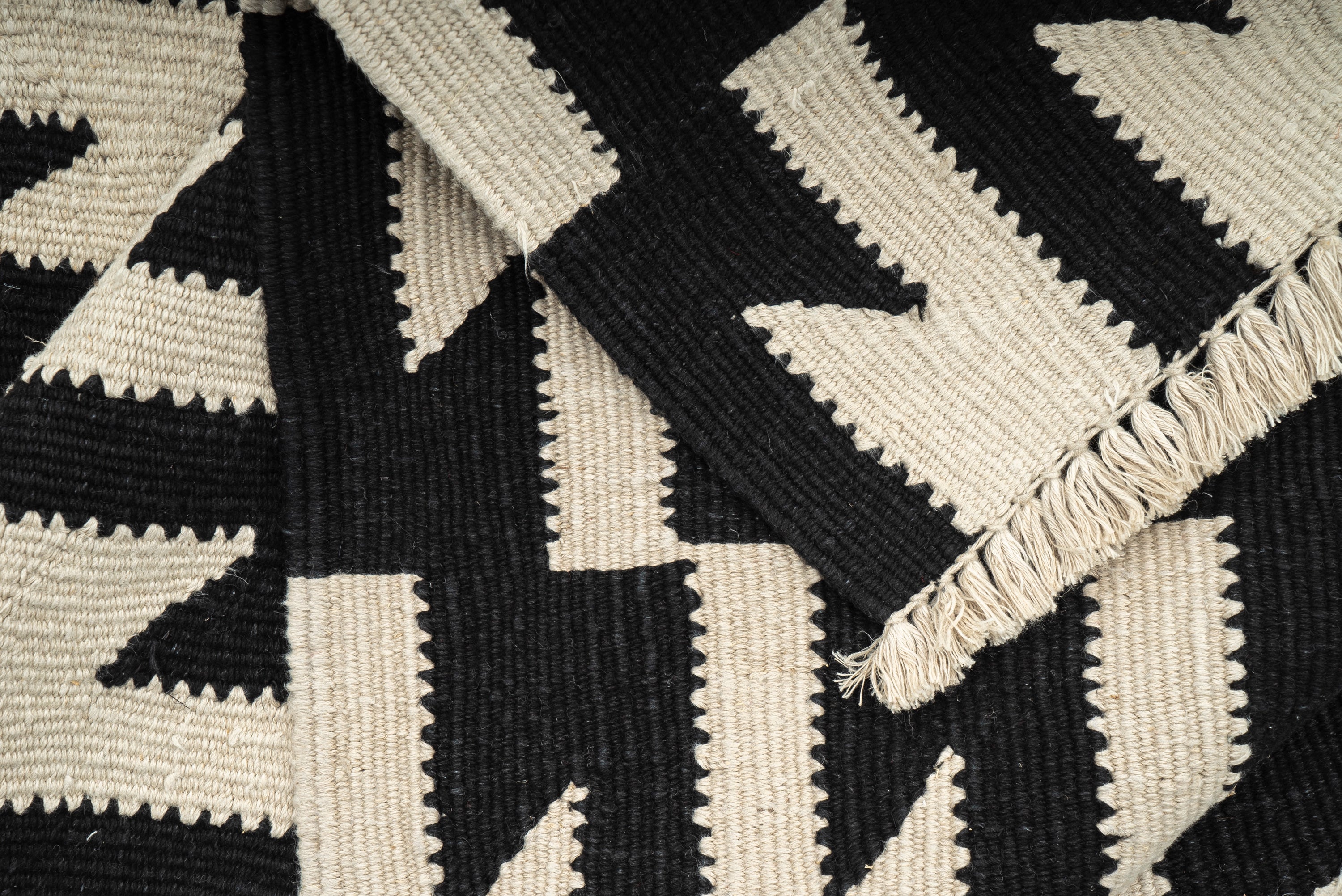 "Thunder and Lightening" Handwoven Hemp Designer Rug VIII