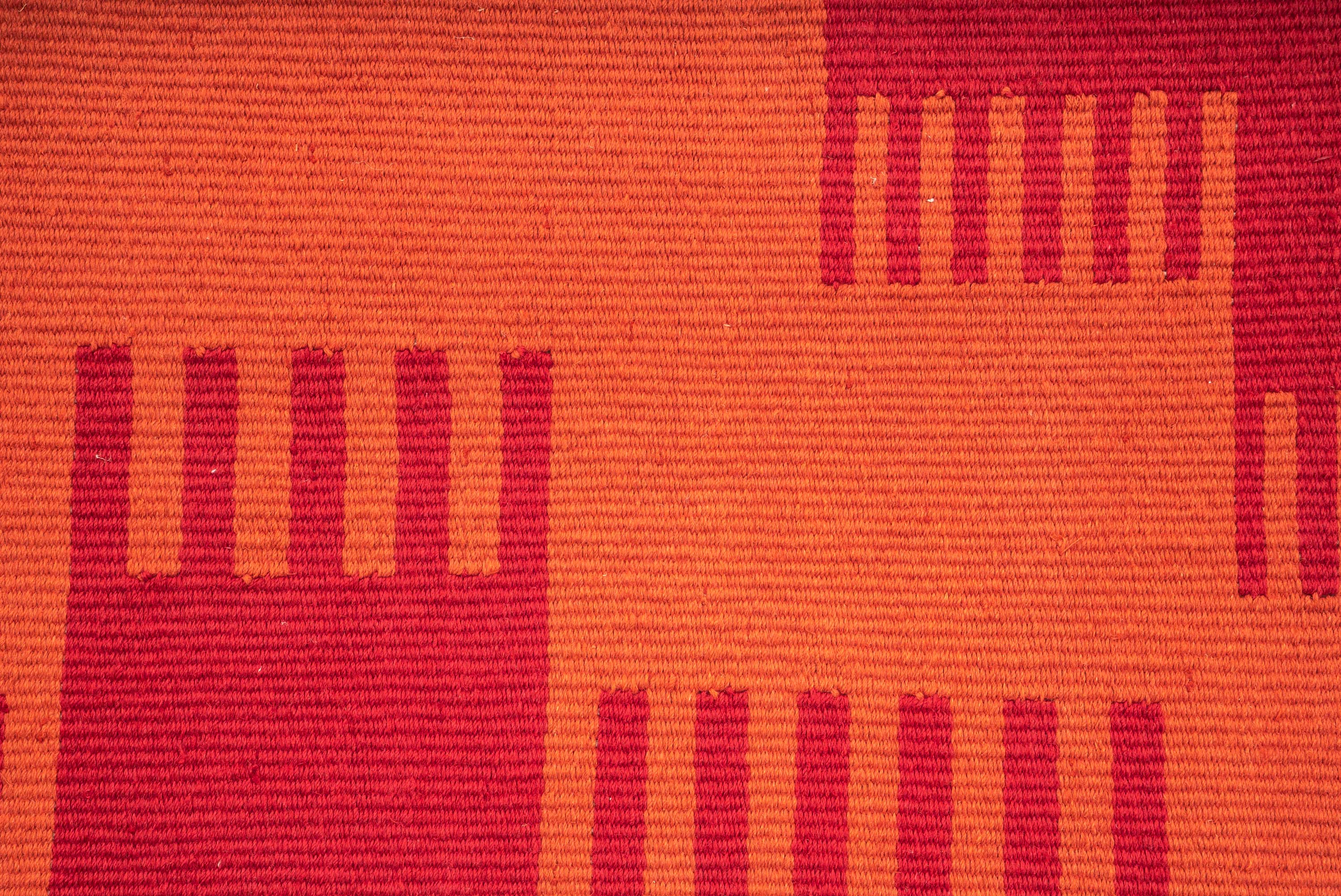 "Red Night" Handwoven Hemp Designer Rug
