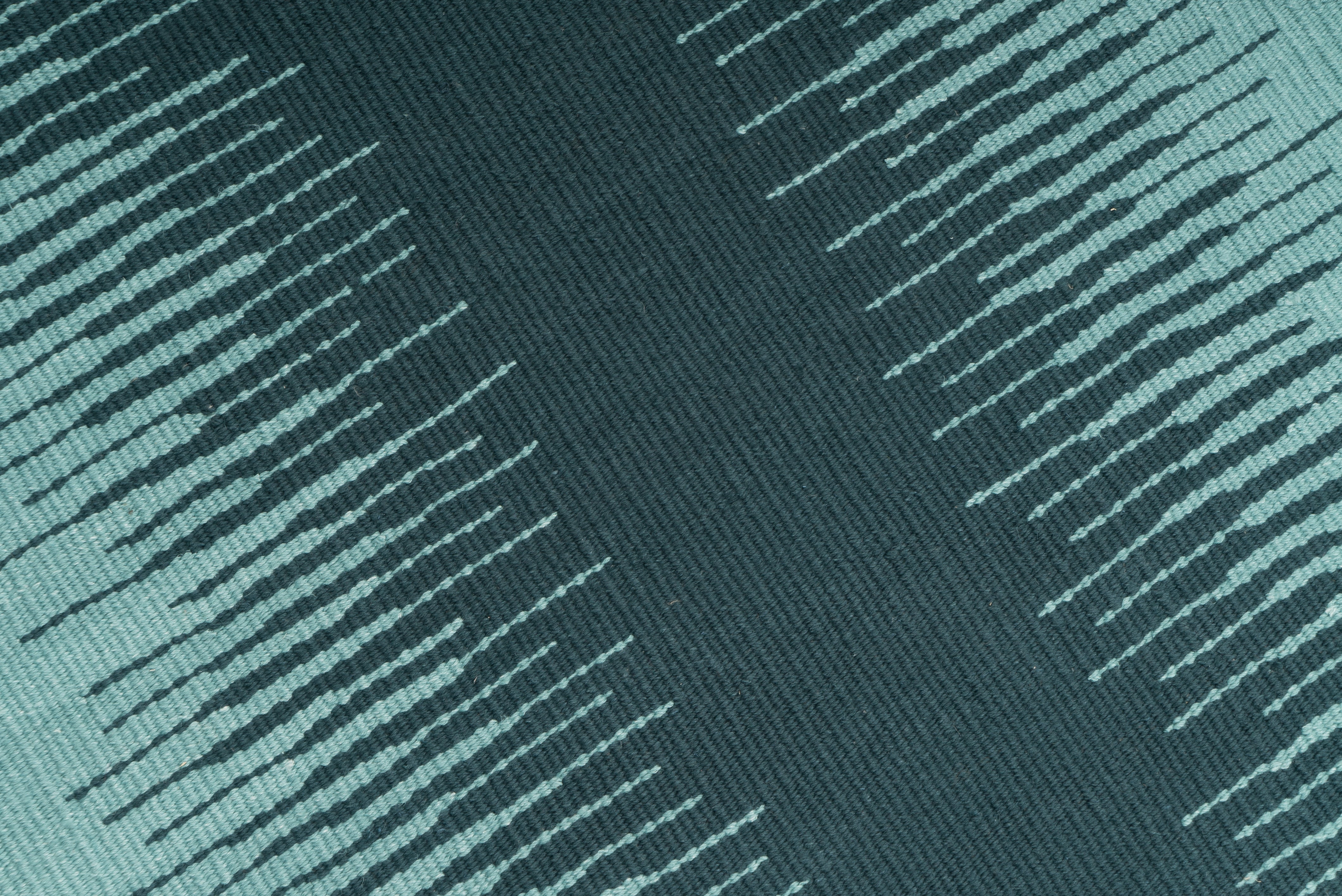 "Blue Dream Frequency" Handwoven Hemp Designer Runner Rug