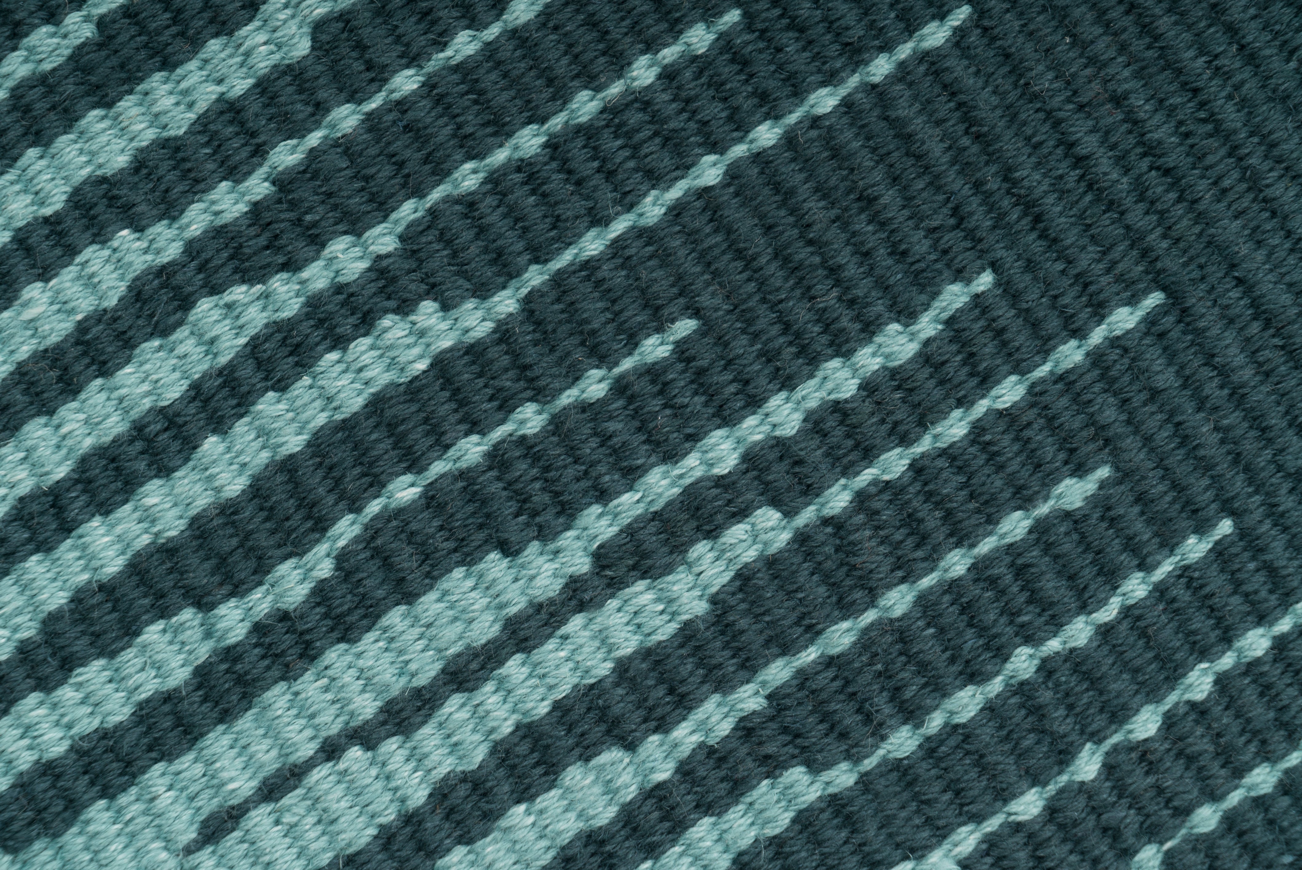 "Blue Dream Frequency" Handwoven Hemp Designer Runner Rug