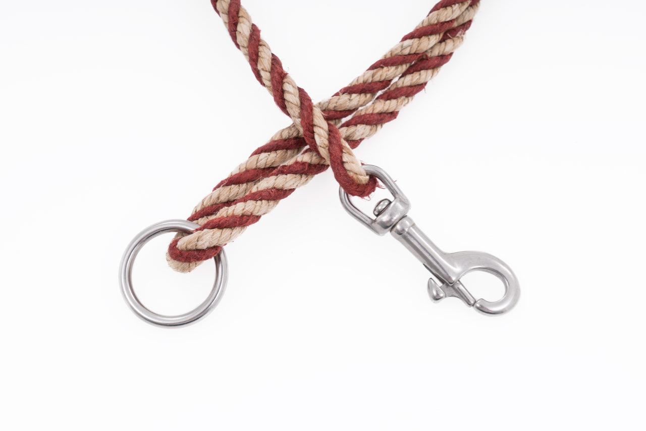 Short Dog Leash - Handspun Hand Laid Authentic Artisanal Hemp Rope