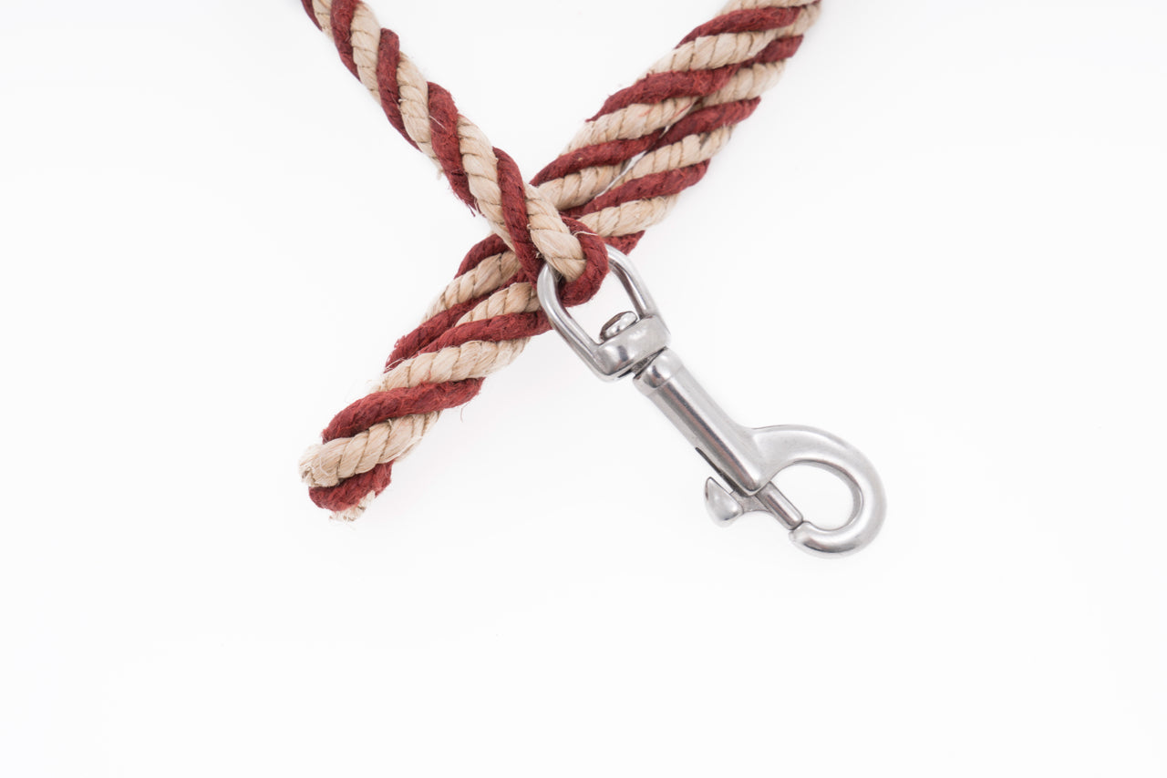 Short Dog Leash - Handspun Hand Laid Authentic Artisanal Hemp Rope
