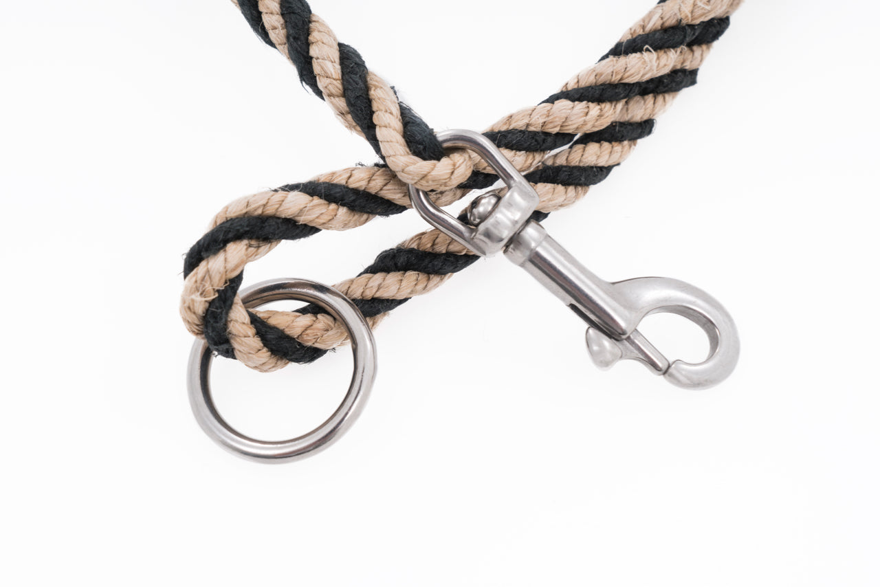 Short Dog Leash - Handspun Hand Laid Authentic Artisanal Hemp Rope