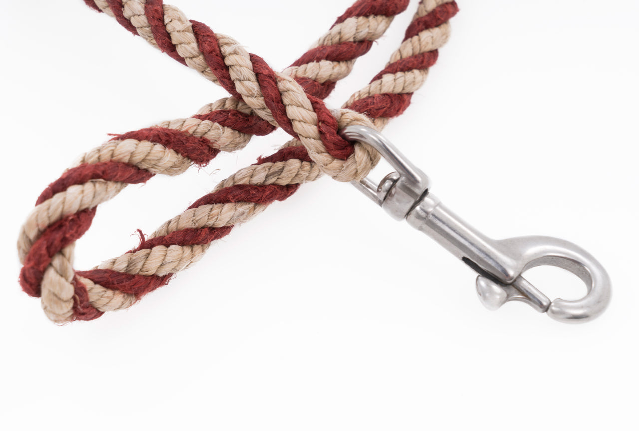 Short Dog Leash - Handspun Hand Laid Authentic Artisanal Hemp Rope