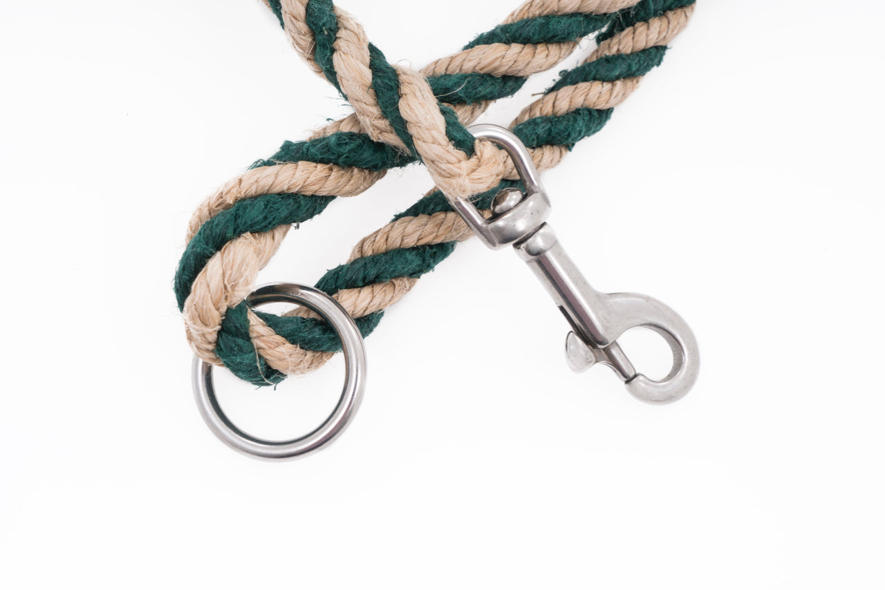Short Dog Leash - Handspun Hand Laid Authentic Artisanal Hemp Rope