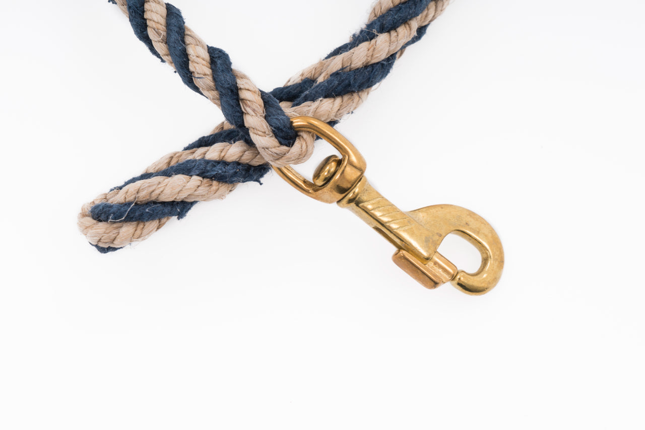 Short Dog Leash - Handspun Hand Laid Authentic Artisanal Hemp Rope