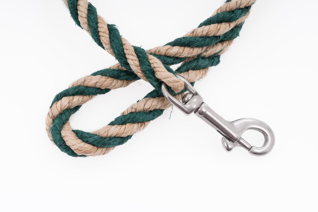 Short Dog Leash - Handspun Hand Laid Authentic Artisanal Hemp Rope