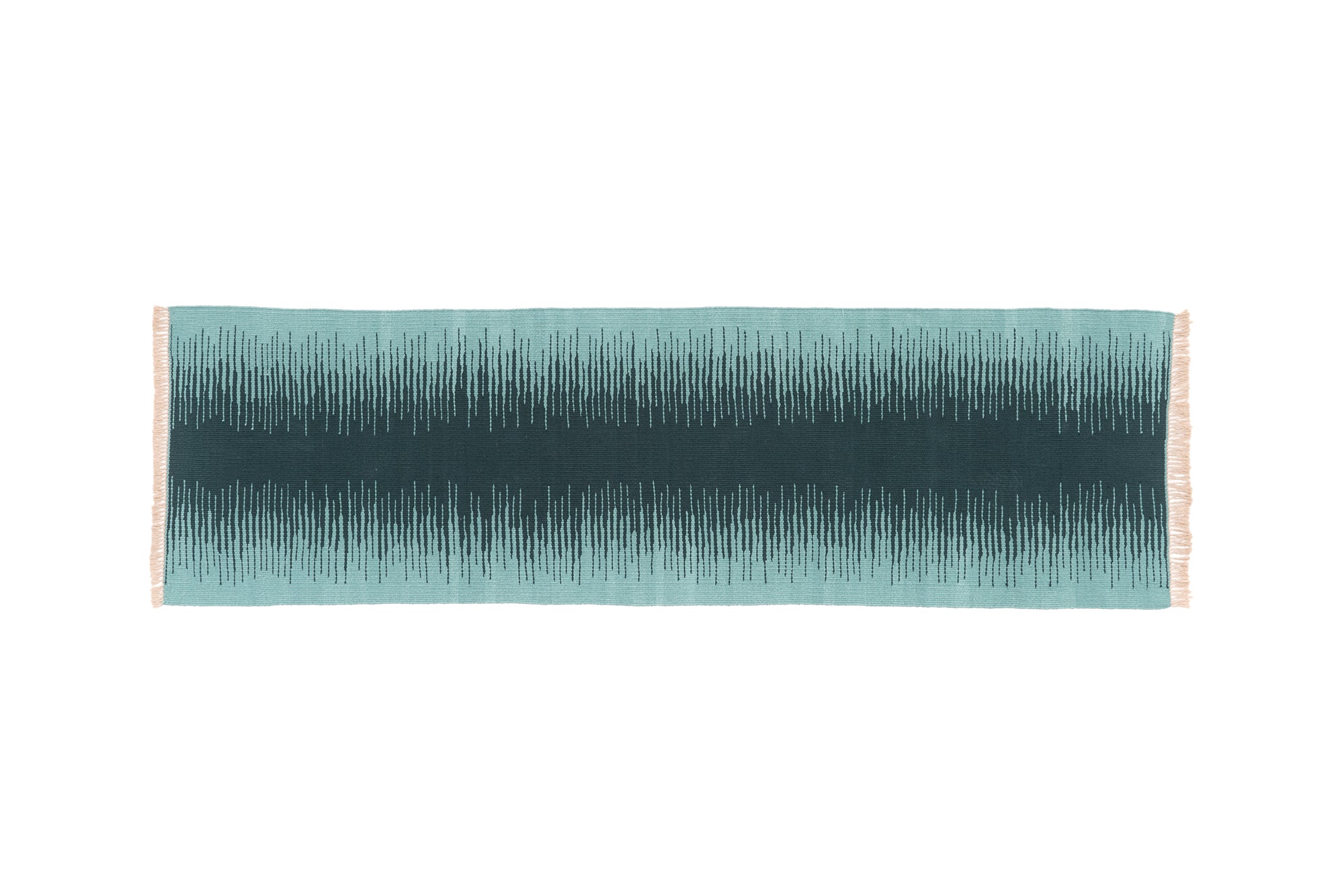 "Blue Dream Frequency" Handwoven Hemp Designer Runner Rug