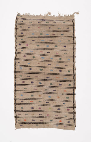 Natural Colored Handwoven Vintage Hemp Rug