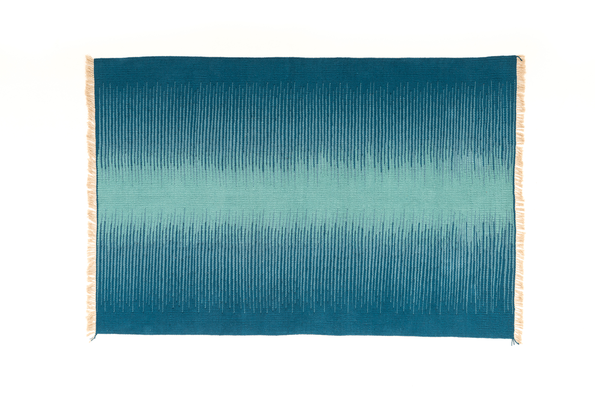 "Blue Dream Frequency" Handwoven Hemp Designer Rug