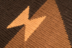 "Game Board" Handwoven Hemp Designer Rug in Shades of Brown