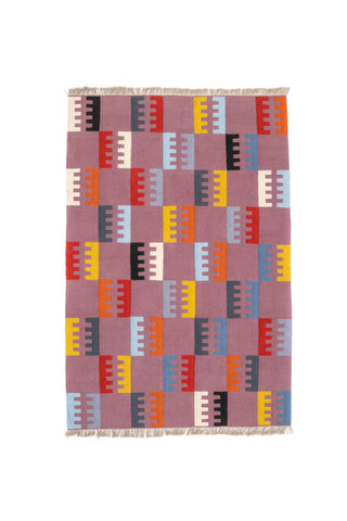 "Illusions of Color" Handwoven Hemp Designer Rug