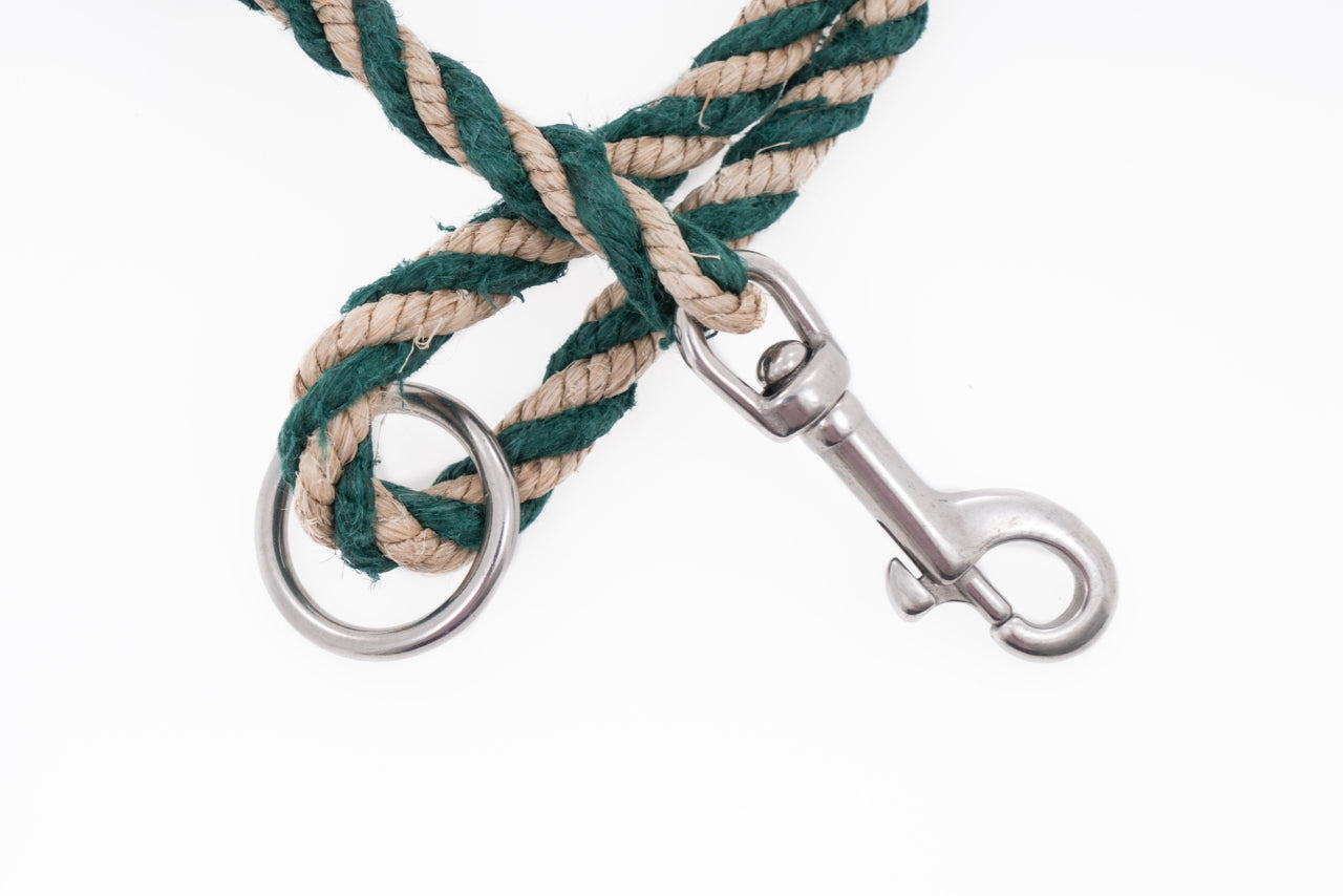 Short Dog Leash - Handspun Hand Laid Authentic Artisanal Hemp Rope