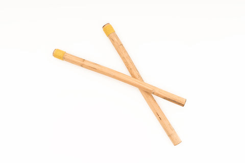 "Two Pairs: Hollow Medium Wrapped & Roots Medium Wrapped" Hemp Stalk Drumsticks