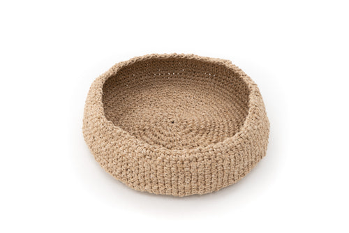 Hand Crocheted Handspun Hemp Basket